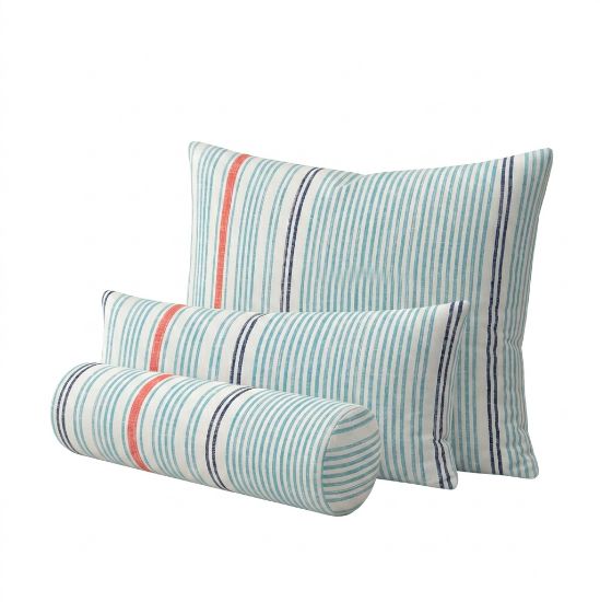 Marina Turquoise Stripe Outdoor Pillow and Furniture Covers